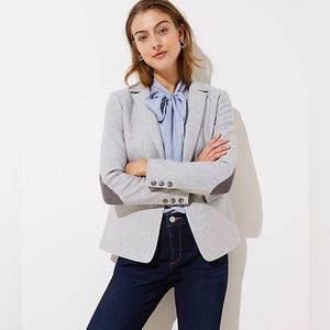Loft Herringbone Knit Elbow Patch Modern Blazer {Reasonable offers welcome}